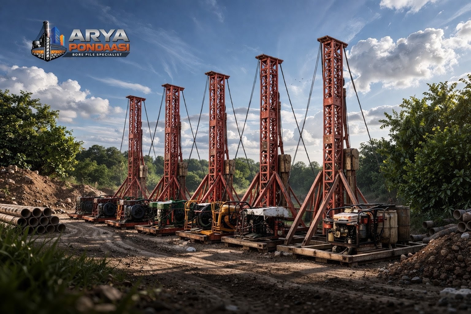 JASA BORE PILE METODE BASAH (MINI CRANE), Arya Citra Pondasi