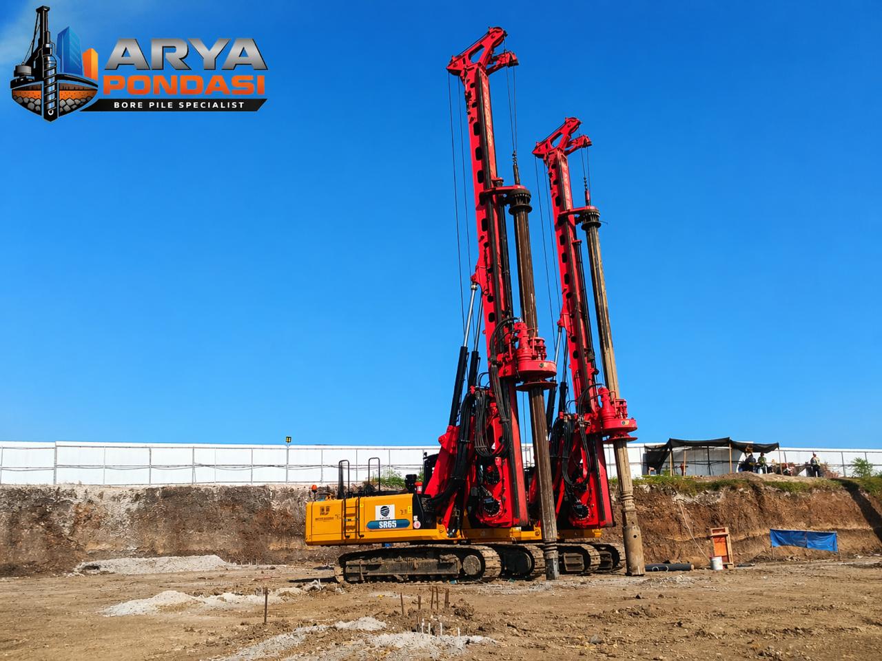 Pekerjaan Bore pile Proyek Spillway Embung Cibarengkok Purwakarta