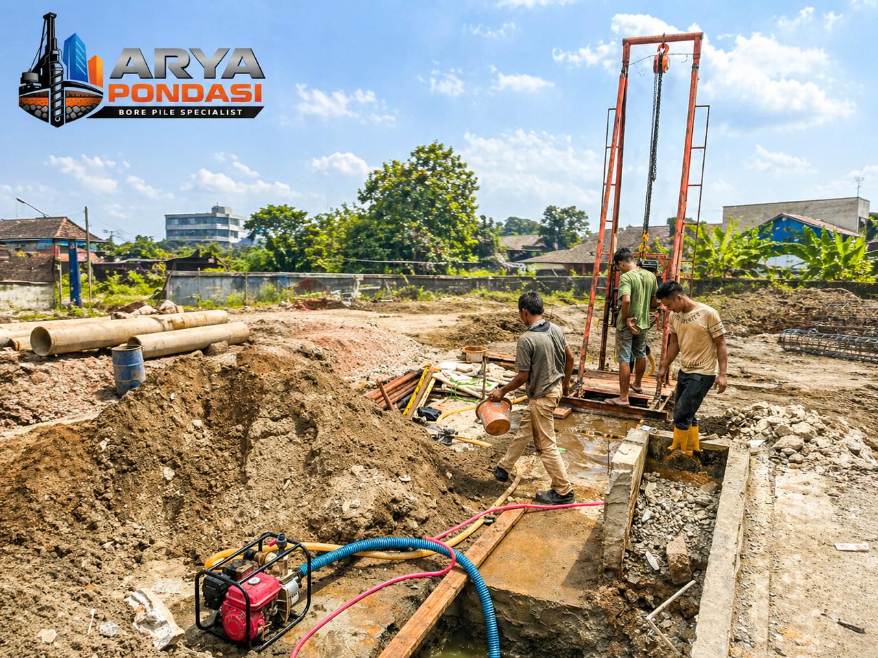 Pekerjaan Borepile Proyek Gedung BCA Di Surabaya